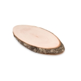 8862 - Tabua de madeira oval com casca.