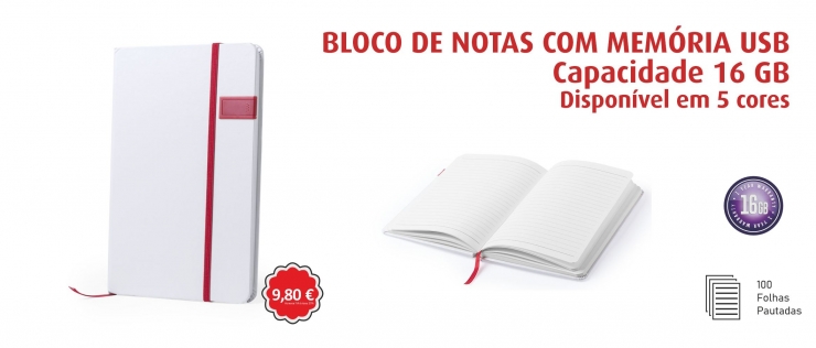 6201 - Bloco de notas com memria USB de 16 GB