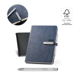 96122 - Agenda A5 em imitao de pele com fecho.